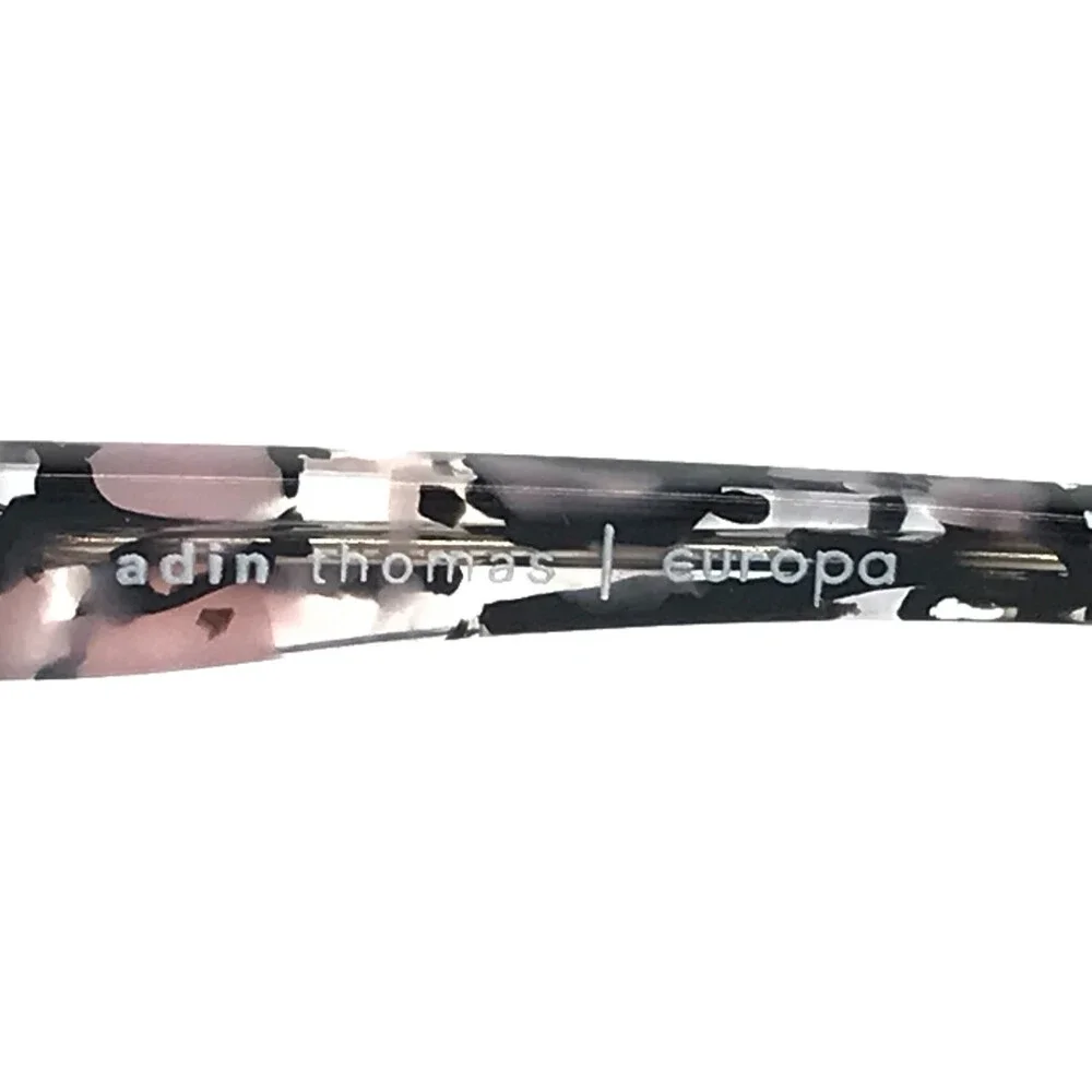 Adin Thomas Eyeglasses Frames AT-580 C1 Ice Pink Black Marbled 52-17-140